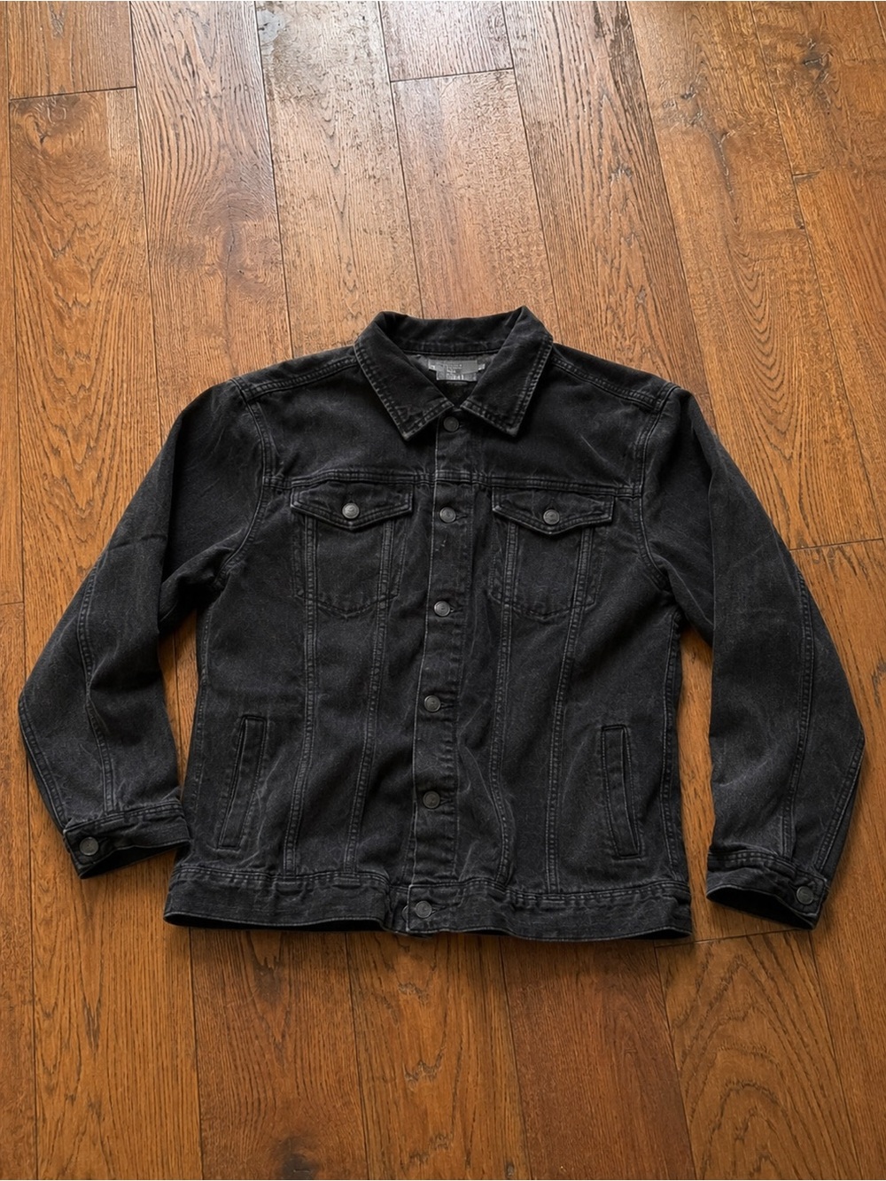 art class Boys Black/Gray Denim Trucker Jean Jacket for Kids Sz L (10/12)